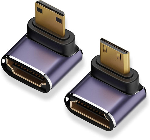 AreMe 8K Mini HDMI to HDMI Adapter (2 Pack), Up and Down 90