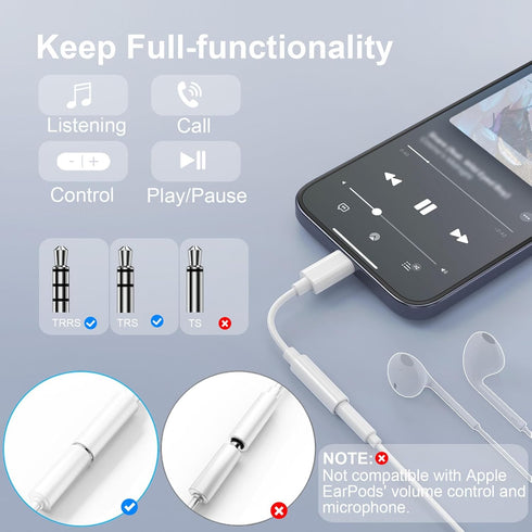 Duyasurs 2 Pack 3.5mm 17/16/15 Pro/15 S21-24, 7/6/5 USB C to Headphone Jack Adapter, USB C to Aux Audio Dongle Cable