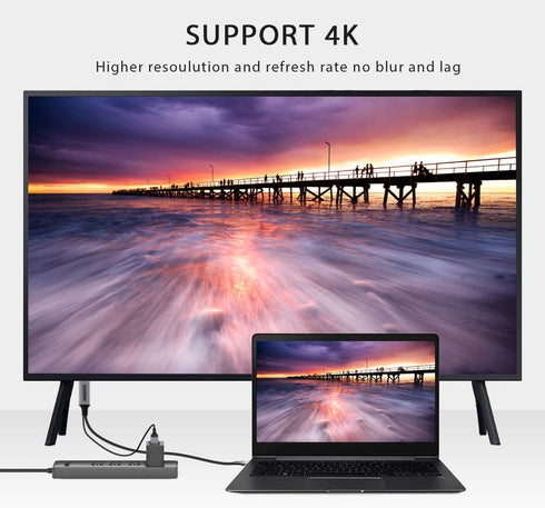 USB C to HDMI Adapter with Charging Cable, 4K 30Hz Compatible with MacBook 2018, iPad Pro, 6.6FT (Black)