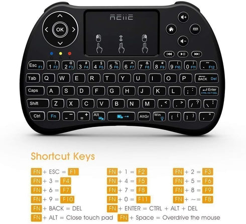 (Backlit Version) H9+ Mini Keyboard, 2.4GHz Wireless Mini Handheld Smart TV Remote Keyboard with Touchpad for PC,