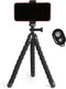 Amazon Basics Portable and Flexible Tripod with Wireless Remote and Smartphone Clamp, 10-inch, Black
