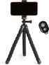 Amazon Basics Portable and Flexible Tripod with Wireless Remote and Smartphone Clamp, 10-inch, Black