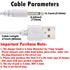 2 Pack 2.7ft Replacement DC Charging Cable, USB to DC 2.5mm Fast Charger Cord Adapter - 2.5mm (This is NOT Barrel Jack)