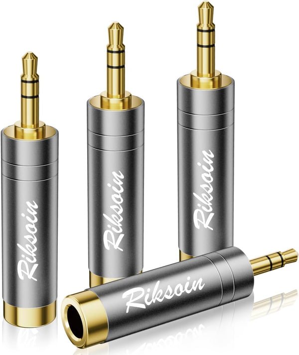 1/4'' to 3.5mm Stereo Pure Copper Headphone Adapter, 3.5mm Plug Male to 6.35mm Jack Female Stereo Adapter for