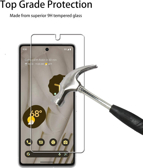 Easy Alignment Frame for Google Pixel 7 5G Tempered Glass Screen Protector 2-Pack + Camera Lens Protector Film