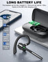 Bluetooth Headset V5.1 with Battery Display Charging Case, Noise Canceling Mic for Driving, Office, Business