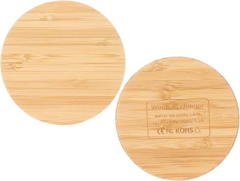 Wireless Charger Pad, Bamboo Wood 10W Fast Charging Station for Cell Phones, Compatible with S8, S8 Plus, S7, S7 Edge,