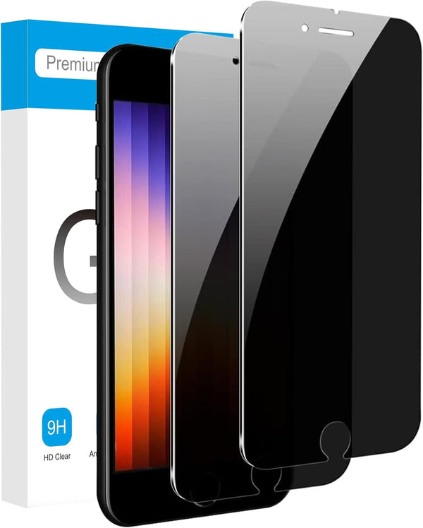 Fotbor Privacy Screen Protector for iPhone SE 2020/2022, 2-Pack Tempered Glass Anti Spy, 4.7-Inch