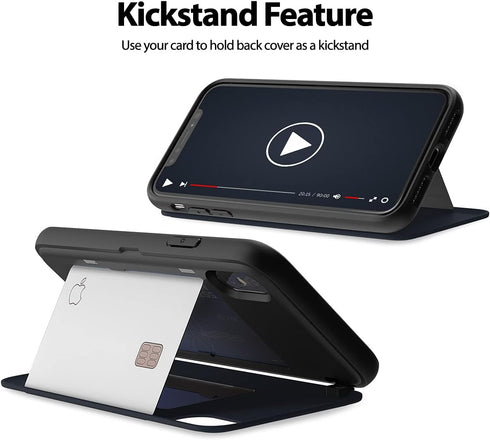 GOOSPERY Magnetic Secure Bumper Case Compatible with iPhone Xs / X, Card Holder Wallet Case with Easy Magnet Closure