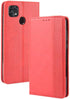 ZTE ZMax 10 Wallet Case, PU Leather Flip Book Style Folio Cover with Kickstand and Card Holder, Red