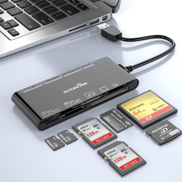 Rocketek USB 3.0 SD Card Reader, 7-in-1 Multi Memory Card Reader for SD