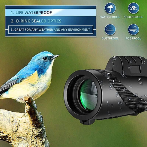 KFYSLEXA 80x100 Monocular Telescope High Powered Monoculars for Adults Compatible with Smartphones and Can Bird