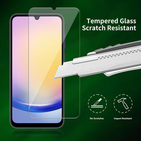 Heenjer 2 Pack A25 5G for Samsung Galaxy Screen Protector, Tempered-Glass, Micro-curved Edges, Case Friendly, Bubble