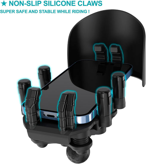 iMESTOU Anti-Vibration Motorcycle Phone Mount, Shock Damping Cellphone Holder with 720° Rotatable 1" Ball Base