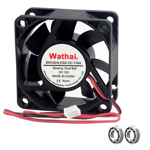Wathai 60mm x 25mm 12V Waterproof Small Fan, High Speed DIY Cooling for RV Refrigerator, Computer Case, IP67