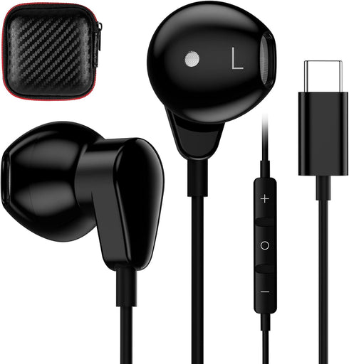 USB C Headphone for iPhone 15 Pro Max, Galaxy S24 S23 S22 S21 S20, Type C Earphone with Mic, Noise Canceling, Wired