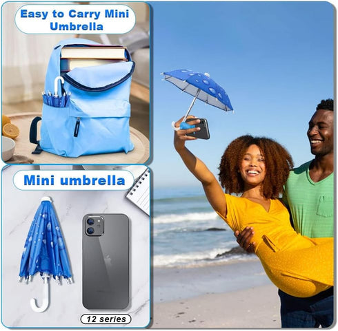 Phone Umbrella for Sun Shade, Suction Cup Stand, Outdoor Anti-Glare Cell Phone Holder, Car Navigation Sun Shade Umbrella