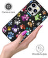 Compatible with iPhone 14 Pro Max Case, Cute Card Holder Slim Wallet Cases for Women, Colorful Doodle Paws