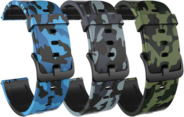 FitTurn 3 Pack Camouflage Bands for KOSPET Tank M1/M1 Pro Smart Watch, Soft Silicone Sport Watchband for Men