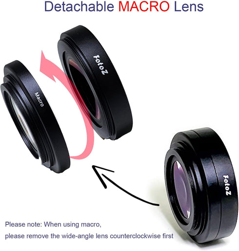 FotoZ 40.5mm 0.75x Mini Wide Angle Conversion Lens with Macro for Sony ZV-1F ZV-E10 Accessories