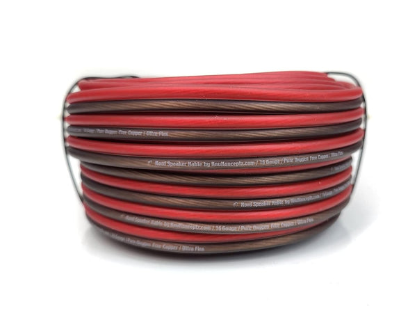 KnuKonceptz Kord Speaker Kable - 16 Gauge Oxygen Free Copper Speaker Wire 100' Red/Black