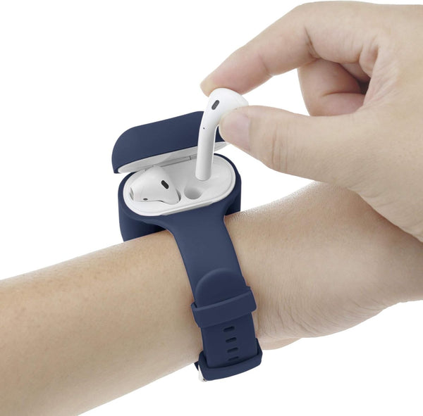 Latest Wrist Band for AirPods/AirPods 2 Case Accessories, Sport Strap Cover Compatible with Apple Airpods (Navy Blue)