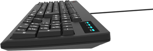 New 104-Key Large Print USB Wired Keyboard, 7ft, Spill-Resistant, Sleek Black for Laptop, Mac, TV, and Computer