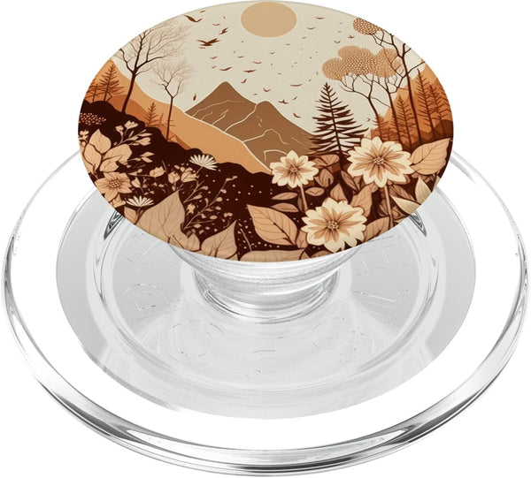 PopSockets MagSafe PopGrip for iPhone Boho Mountain Moon Phases Floral Aesthetic Chic