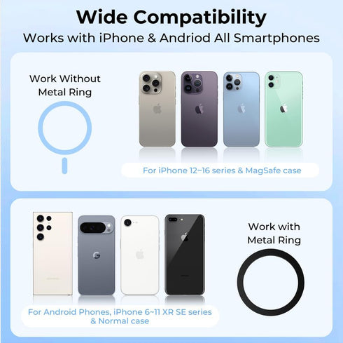 Aerbeis 17/16/15/14/13/12 Square Magnetic Phone Holder Stand for MagSafe iPhone Series, Foldable Phone Adapter Stand
