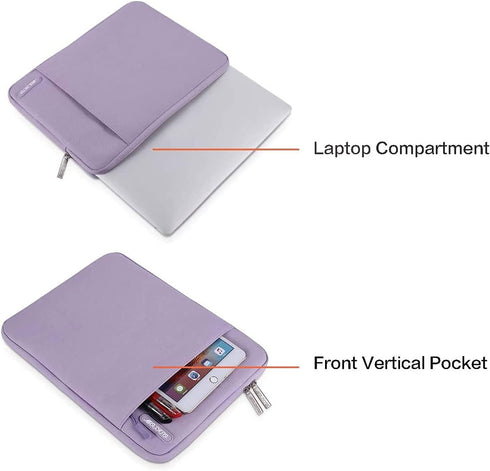 MOSISO Laptop Sleeve Bag, Compatible with MacBook Air/Pro 13-13.3 inch, Vertical Case with Pocket, Purple