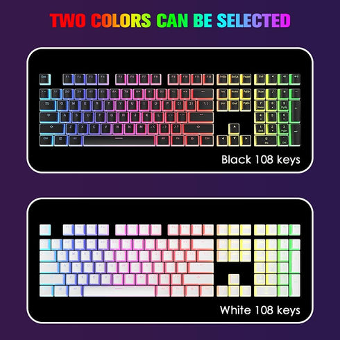 Pudding Keycaps Double Shot PBT Keycap Set, Translucent Layer for 104 87 61 Keys RGB Backlit Mechanical Keyboards