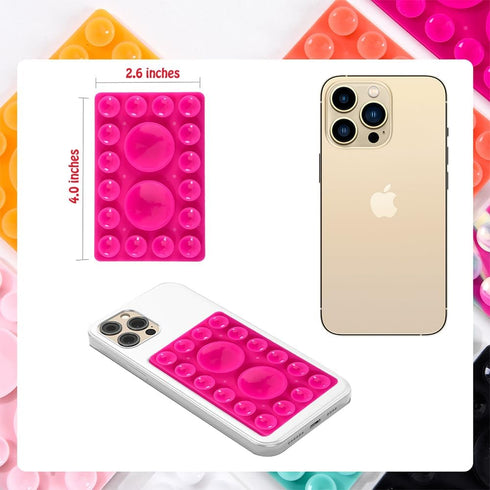 Silicone Suction Phone Holder Mount, Adhesive Phone Accessory for iPhone and Android, Hands-Free Mirror Shower Holder