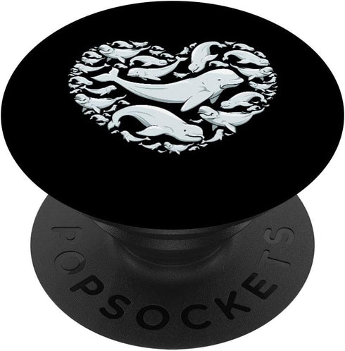 PopSockets Swappable PopGrip Beluga Whales Heart Symbol for Kids Boy Girl Men Women Gifts