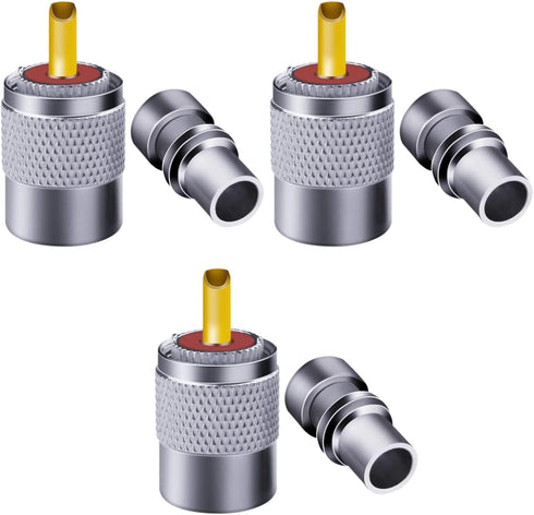 PL259 Coaxial Connectors - 19 Pcs PL-259 UHF Male Solder Connector Plug with Reducer for RG59 RG8 RG213 Coaxial Cable