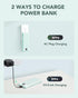 VRURC Portable Charger 10000mAh, Built-in Cables & AC Wall Plug, Compact Lightweight Power Bank for Smart Phones - Green