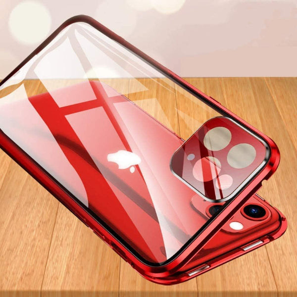 HENGHUI Lockable Anti Peeping Case for iPhone 13 Pro Max, Magnetic Glass Case with Privacy Screen Protector (Black)