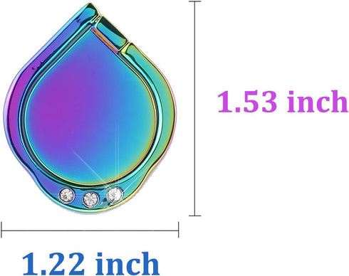 Rainbow Sparkle Cell Phone Ring Stand Holder, Glitter Bling Bling Rainbow Grip Kickstand, 360 Rotation for Almost All