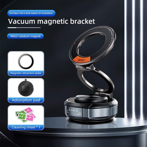 MZYSKJ 360 Heavy Duty Vacuum Magnetic Suction Phone Holder for Car, All Metal Body, Strong Magnetic Grip, Rotation