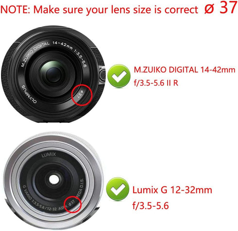 em10 Lens Cap for Olympus e-m10 iv e-pl7 with m.zuiko 14-42mm Lens, Compatible for Panasonic LUMIX G 12-32mm Lens