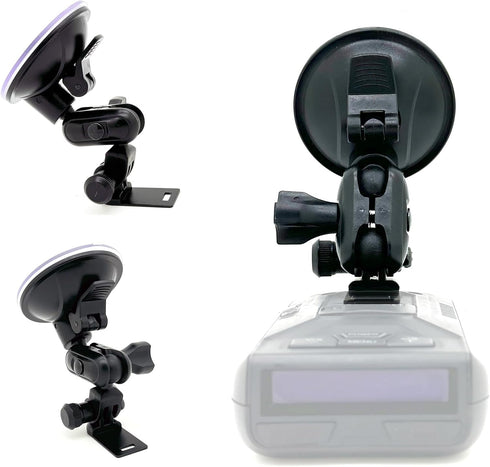 Ehnanced Dual Ball Joint Adjust Suction Cup Bracket Compatible for UNIDEN R1 R2 R3 R4 R7 R8 R9 DFR3 DFR6 DFR7 DFR8 DFR9 Radar Detector
