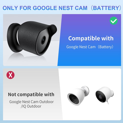 Google Nest Cam Case Cover, Outdoor/Indoor Waterproof & Dustproof Silicone Protective Skin for Google Nest Cam (Black)