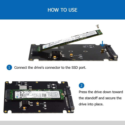 M.2 Adapter to 2.5 SATA Enclosure, B & M Key SATA Based NGFF SSD Converter, Supports 2230 2242 2260 2280 Hard Drive