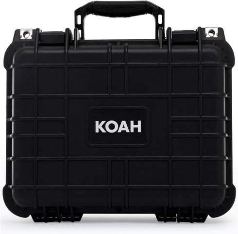 Koah Weatherproof Hard Case with Customizable Foam (13 x 11 x 6 Inch), Water and Shock Proof for Cameras, Drones