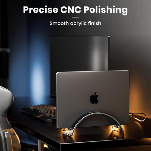 Vertical Laptop Stand for Desk, Space-Saving Acrylic Holder for All MacBook, Laptop Stand, Invisible Desktop Dock
