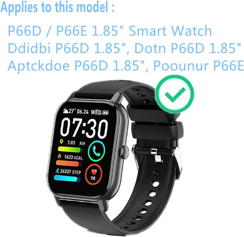 Compatible for Nerunsa P66D Smart Watch Screen Protector (6 Pack), Flexible Full Coverage Clear TPU Film for Poounur