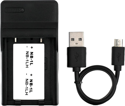 NB-1L USB Charger for Canon Digital IXUS 300, 320, 330, 400, 430, 500, and More Cameras