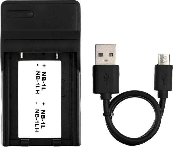 NB-1L USB Charger for Canon Digital IXUS 300, 320, 330, 400, 430, 500, and More Cameras