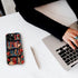 DJSOK 14 Compatible with iPhone Pro Max,Glossy PC Anti-Scratch Shockproof Case - Bookshelf Floral Fabric Library