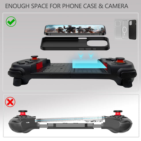 Wireless Cloud Gaming Controller for iOS, Android, Windows PC, Bluetooth Gamepad for iPhone 15/14/13, Black