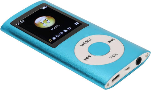 Heayzoki MP4 1.8 Inch 64G Player, Portable Music Player with LCD Screen, Lossless Sound, Supports Up to SD Card, Blue